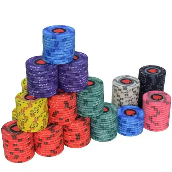 Custom Casino Poker Chips – Premium Ceramic 39mm x 3.3mm 10g Tournament Chips - Image 3