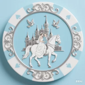 Custom wedding poker chips with couple's names and date