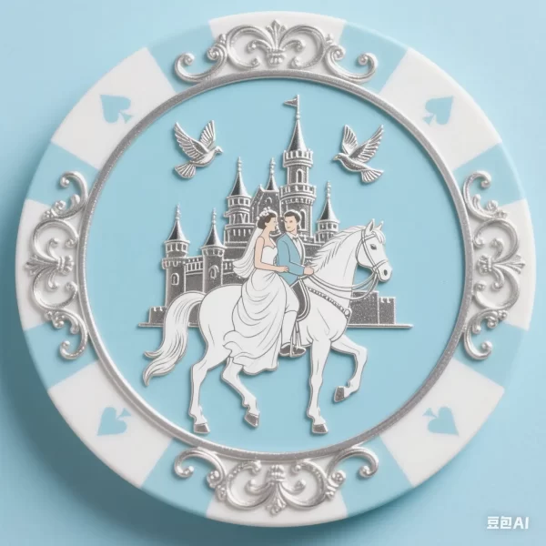 Custom wedding poker chips with couple's names and date