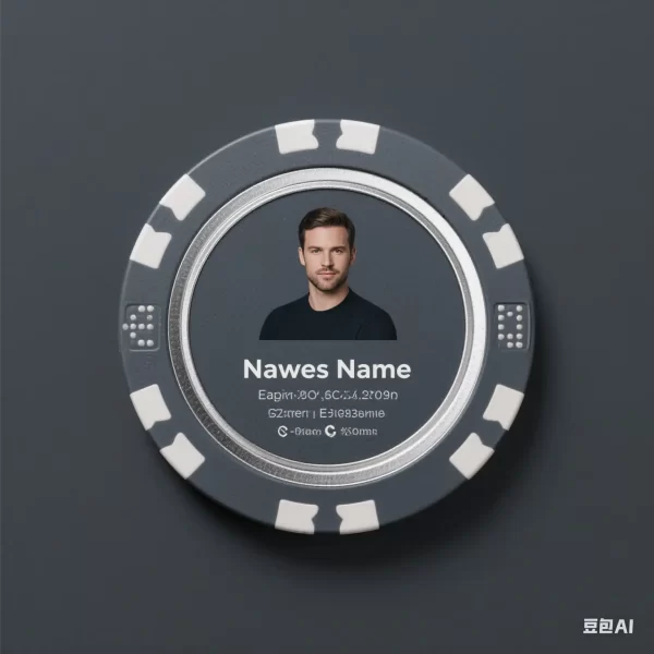 Custom poker chip business cards with company contact information
