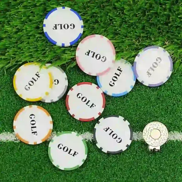 "custom logo poker chip ball marker", "personalized golf ball markers", "engraved poker chip markers", "golf accessories with logos", "tournament ball markers", "custom golf gifts"