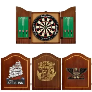 Wooden Dartboard Cabinet, Dartboard Case with Scoreboard, Luxury Dartboard Enclosure, Custom Dartboard Storage," "Solid Oak Dartboard Case," "Professional Dartboard Cabinet