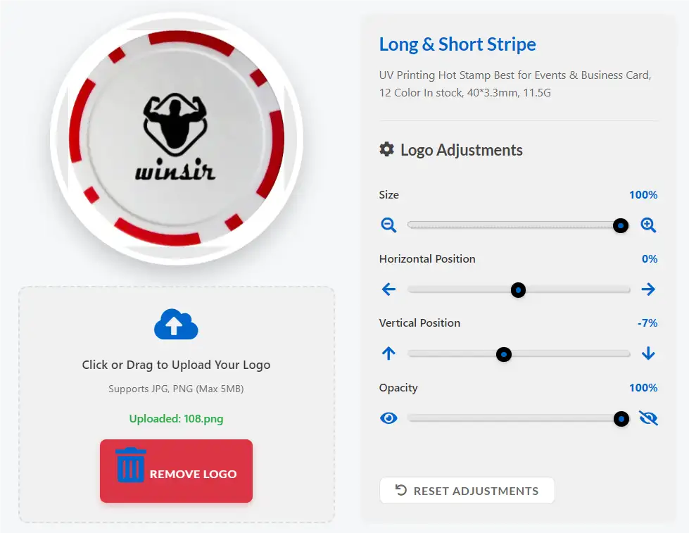 Poker Chip mockup design online by yourself
